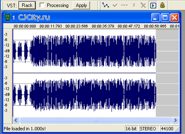 Рис.2 - графическое изображение аудиофайла