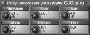 Настройки параметров компрессора FL Studio