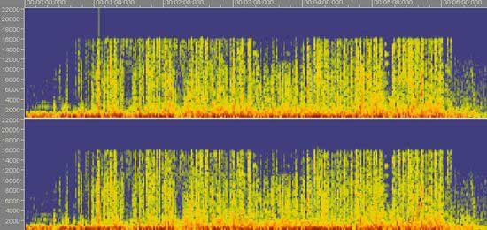 Спектр Nero Digital Audio (Advanced Audio Codec) 128 kbps 44khz 16bit