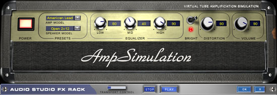 эффект AMP SIMULATION в Magix Audio Studio 2003 deluxe