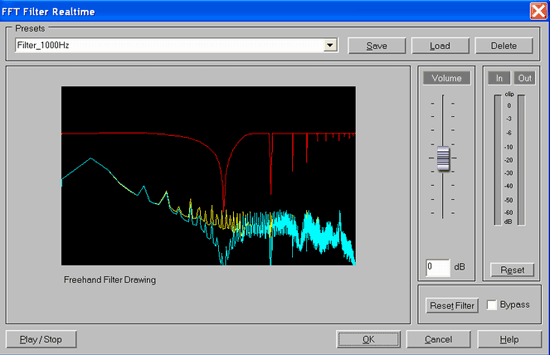 эффект FFT Filter Realtime в Magix Audio Studio 2003 deluxe